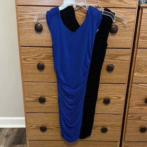 (2) a Small Blue and a small Black Ruched Dress - Picture 2 of 4